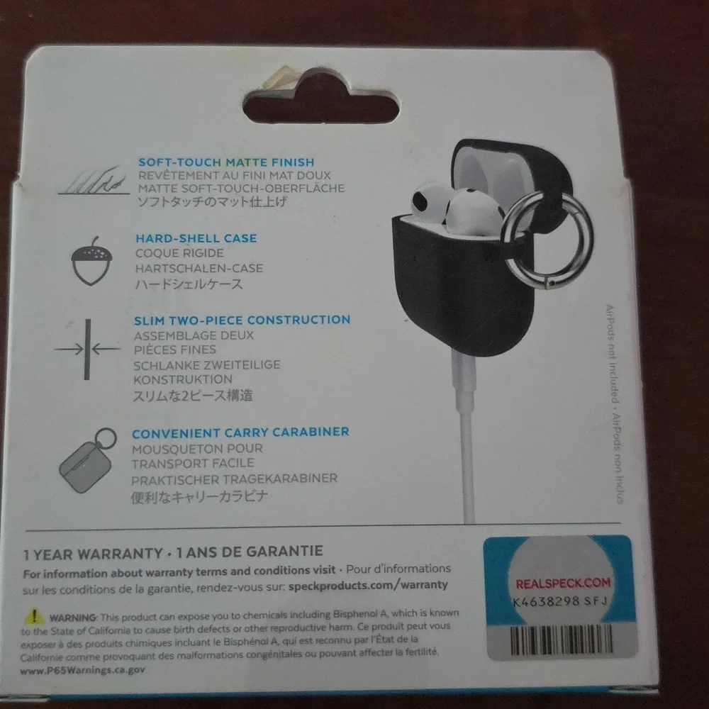 Speck AirPod (Gen 3) Hard Shell Case Black Presido With Soft Touch Coating